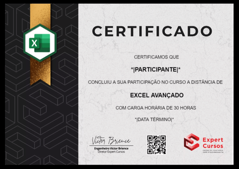 Certificado Curso de Excel Expert Cursos