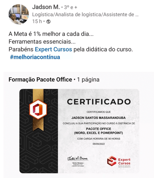 Certificado Jadson Office