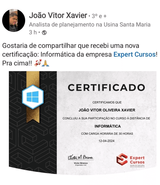 Certificado João Informática