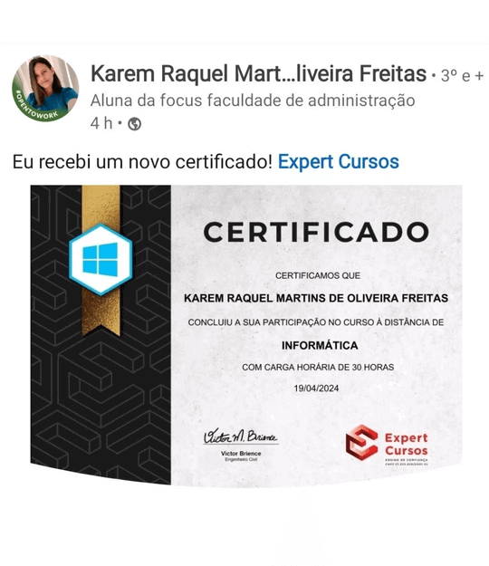 Certificado Karen Informática