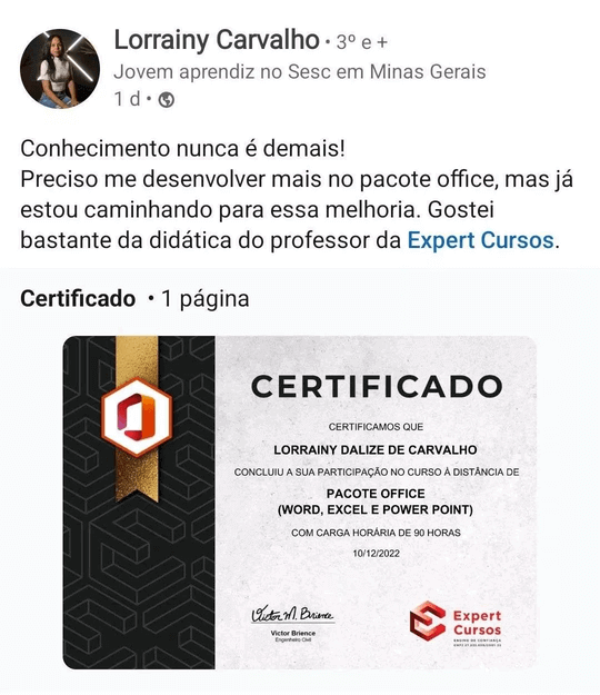 Certificado Lorraine Office