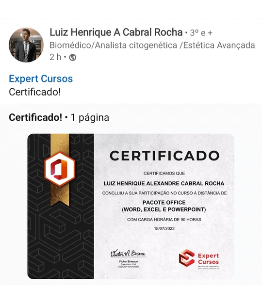 Certificado Luiz Office