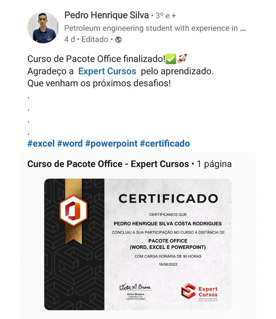 Certificado Pedro Office