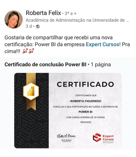 Certificado Roberta PowerBI