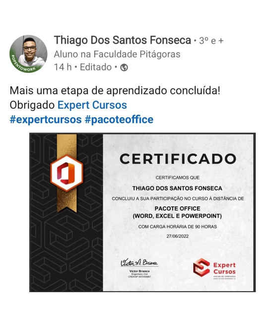 Certificado Tiago Office