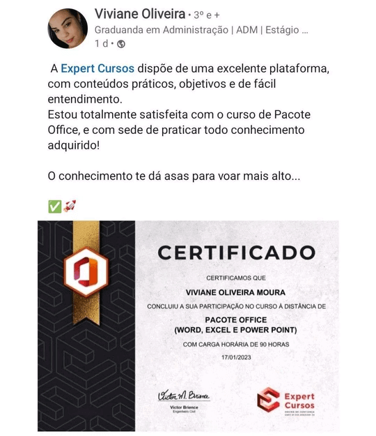 Certificado Viviane Office