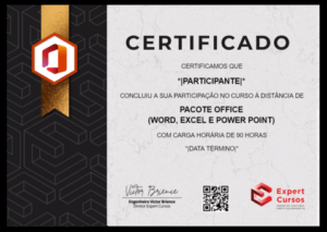 Expert Cursos Certificado Pacote Office