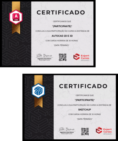 Expert Cursos Certificados AutoCad e SketchUp